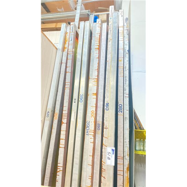 APPROX. 22 ASSORTED SIZE PRINTING SCREEN FRAMES FOR THIEME 3/4 AUTOMATIC SCREEN PRINTING
