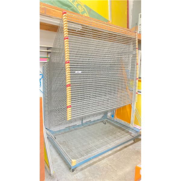 BLUE 50 RACK MOBILE PRINT SHOP DRYING RACK - APPROX. 5.5'W X 4.5'D X5.5'H