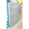 Image 1 : DARK GREY METAL TWO DOOR CABINET FILLED WITH ASSORTED PRINTING INK - APPROX. 2.4'W X 1.5'D X 3'H