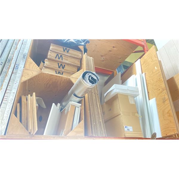LARGE GROUP OF ASSORTED SIZE PACKING BOXES, ROLLS OF STYROFOAM PACKING MATERIAL, AIR CRAFT WIPES, 2