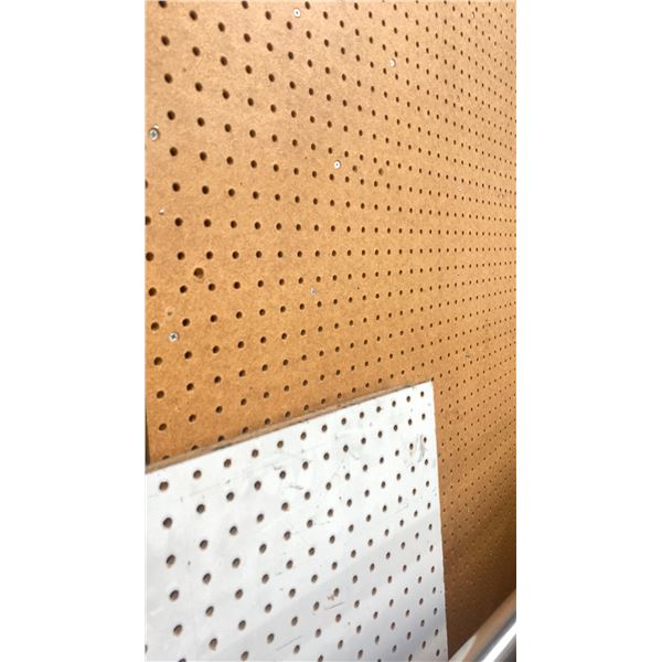 TWO PIECES OF PEG BOARD - APPROX. 4' X 8' AND 1.5' X 4'