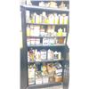 Image 2 : BLACK METAL TWO DOOR STORAGE CABINET WITH CONTENTS - INKS, THINNERS + TREATMENTS FOR SILK SCREENING