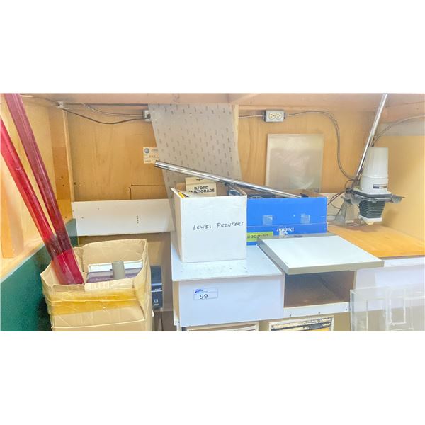 DARKROOM FILM DEVELOPING EQUIPMENT AND MISCELLANEOUS ITEMS IN DARK ROOM