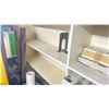 Image 2 : 8' X 4' WORK SURFACE, ASSORTED STORAGE WOODEN SHELVING UNITS AND WALL SHELF ( APPROX. 6 PCS )