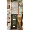 Image 1 : TWO WOODEN SHELVING UNITS AND TWO METAL FILING CABINETS