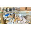 Image 3 : LARGE METAL FRAMED SHELF STORAGE RACK WITH CONTENTS, ALL WHITE INKJET PRINTABLE STOCK, BANNER