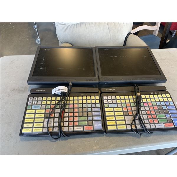 TWO PREHKEYTEC KEYBORD WITH TWO PLANAR MONITORS