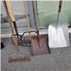 Image 2 : ASSORTED GARDEN TOOLS, AND SHOP BROOM ETC