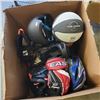 Image 2 : ASSORTED SPORTS ITEMS, INCLUDING BASKETBALLS, 2 PAIRS OF ROLLER BLADES, HELMETS ETC