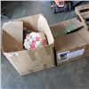 Image 1 : BOX OF DECORATIVE EVENT DECOR AND WEDDING LINENS ETC