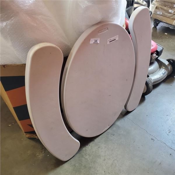 ROUND FOLDING TABLE WITH BUILT IN BENCH SEATS