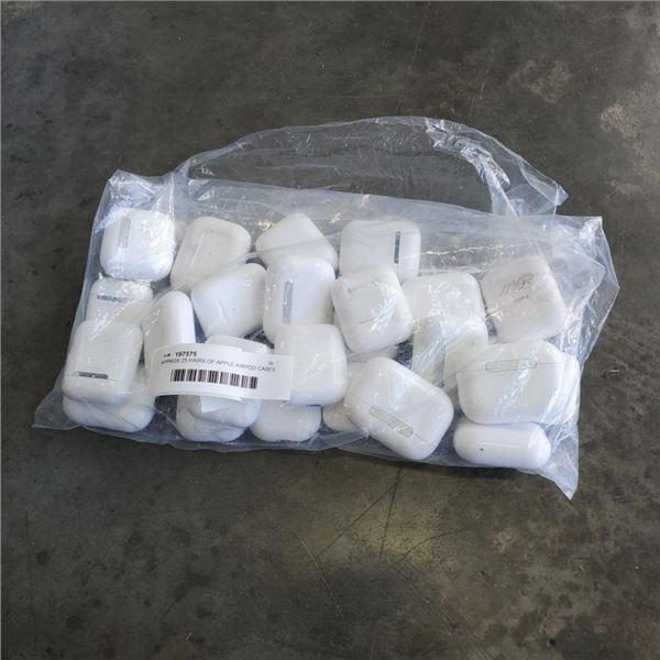 APPROX 25 PAIRS OF APPLE AIRPOD CASES ONLY
