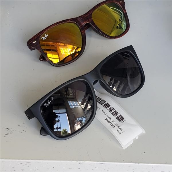 2 PAIRS OF RAY BAN SUNGLASSES