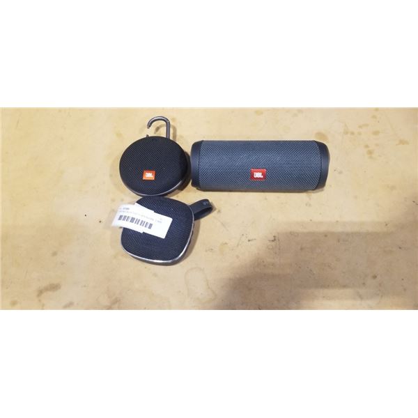 3 PORTABLE BLUETOOTH SPEAKERS, 2 ARE JBL