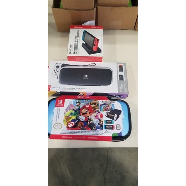 2 NINTENDO SWITCH CARRY CASES AND TV DOCKING KIT