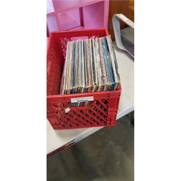 CRATE AND BOX OF RECORDS