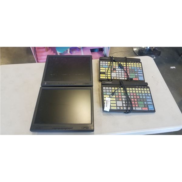 TWO PREHKEYTEC KEYBORD WITH TWO PLANAR MONITORS