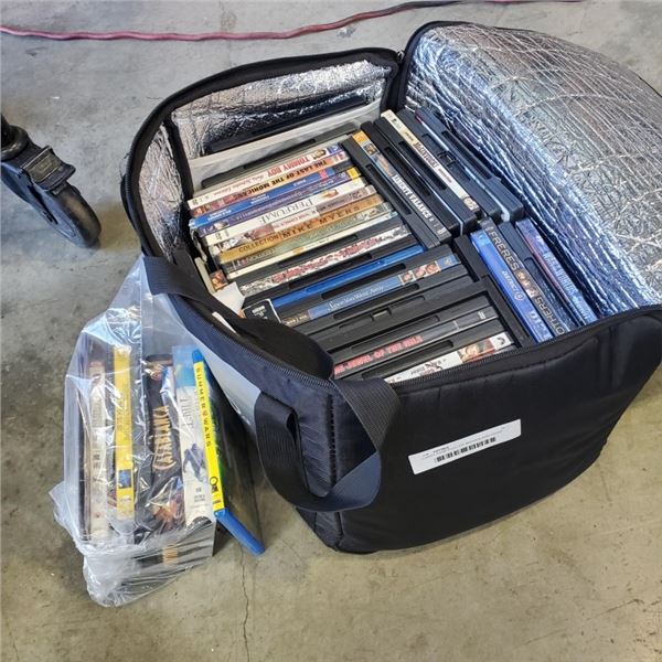 CARRY CASE FULL OF MOVIES AND DVDS