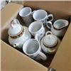 Image 1 : TEA POT, CREAM AND SUGAR PLUS MUGS