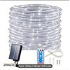 Image 1 : NEW SOLAR ROPE LIGHTS OUTDOOR, 66FT 200 LED STRING LIGHTS WITH REMOTE, OUTDOOR 8 MODES GARDEN ROPE L