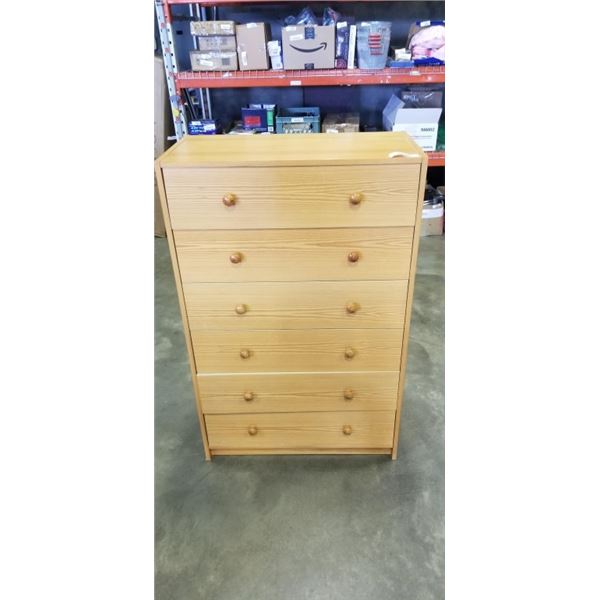 6 DRAWER PINE HIGHBOY DRESSER