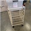 Image 2 : ROLLING WIRE BASKET DRAWERS AND 2 STORAGE TOTES