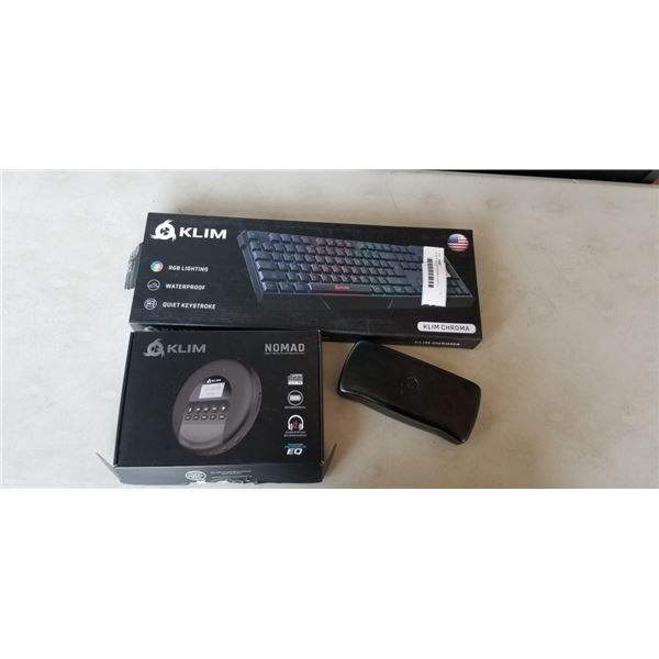 KLIM WIRELESS KEYBOARD, OPTICS LENSES AND DISCMAN