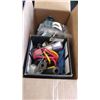 Image 1 : BOX OF ESTATE GOODS AND DUMBBELL