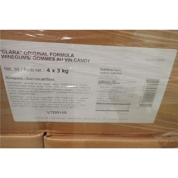 CASE OF WINE GUMS, 4 X 3KG