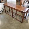 Image 1 : MCM WALNUT HALL TABLE WITH BRASS CORNERS 54 INCH LONG