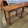 Image 2 : MCM WALNUT HALL TABLE WITH BRASS CORNERS 54 INCH LONG