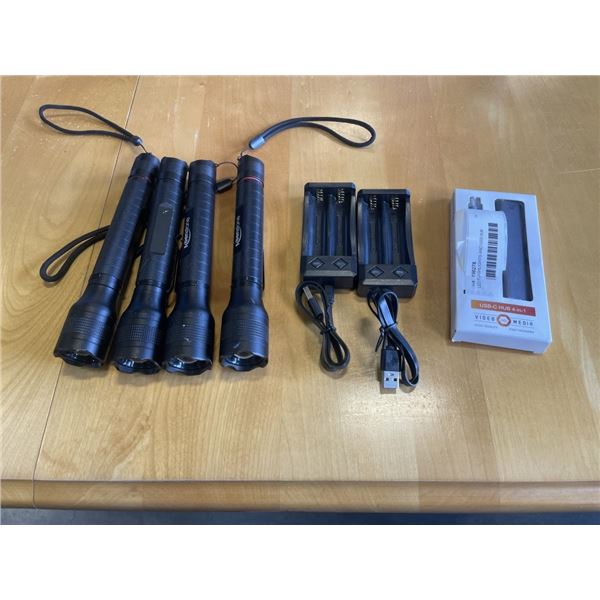 LED FLASHLIGHTS AND USB HUB