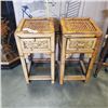 Image 1 : 2 RATTAN SINGLE DRAWER SMALL SIDE TABLES