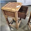 Image 3 : 2 RATTAN SINGLE DRAWER SMALL SIDE TABLES