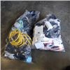 Image 1 : 2 BAGS OF ASSORTED HEADPHONES AND CHARGERS, POWER SUPPLIES ETC