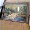 Image 2 : OIL ON CANVAS FRAMED PAINTING WITH 2 FRAMED ACCENT PHOTOS