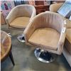 Image 1 : PAIR OF MICROFIBER CHAIRS WITH METAL BASE