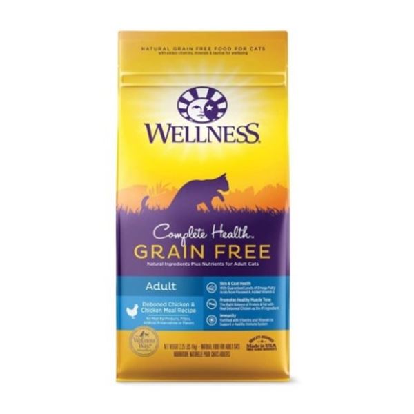 2 NEW 11.5LB BAGS OF WELLNESS CHICKEN ADULT CAT FOOD BEST BEFORE 08/07/24