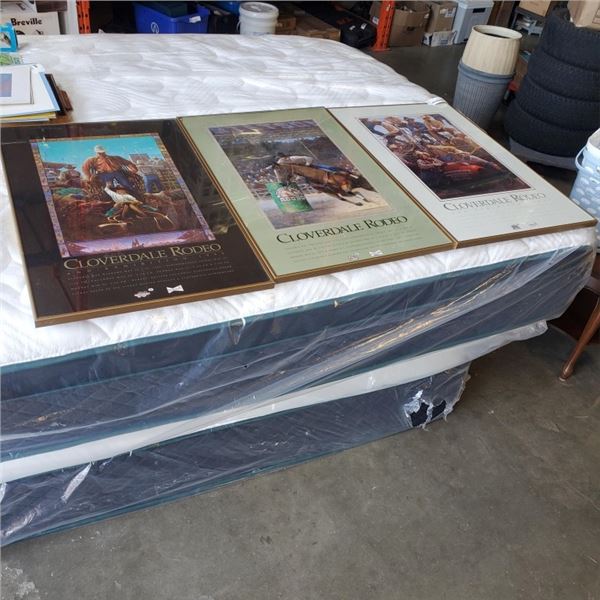 THREE FRAMED CLOVERDALE RODEO PRINTS