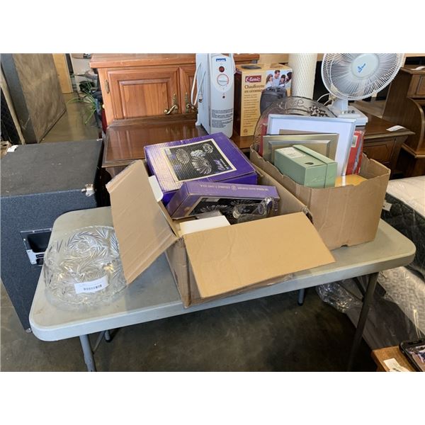 LARGE LOT OF CRYSTAL, SERVING PIECES, BOWLS ETC.