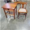 Image 1 : ANTIQUE CHAIR AND NIGHT STAND