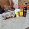 Image 1 : ASSORTED CANNED GOOD ITEMS INCLUDING CHIOPTLE, JERK SEASONING, FIVE SPICE AND COFFEE LIQUER
