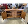 Image 2 : MISSION OAK STYLE MODERN STORAGE CABINET, 64 INCH LONG