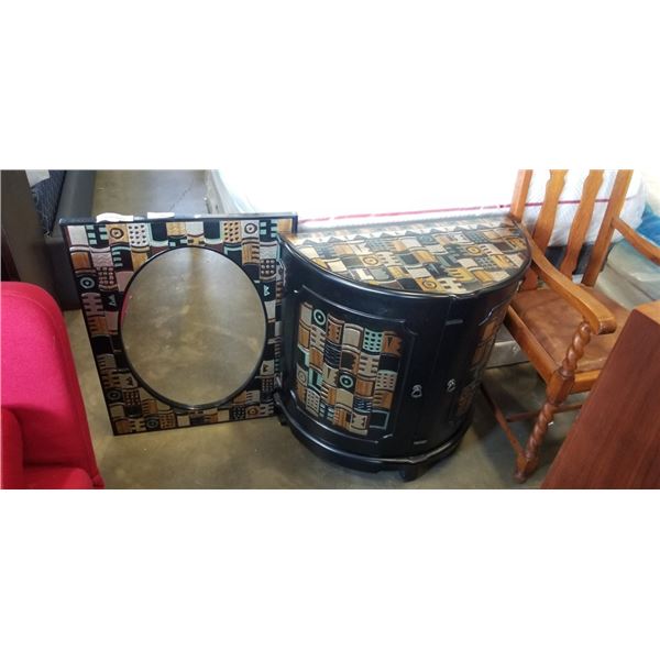 PIER ONE IMPORT DESIGNER HALL TABLE WITH MIRROR