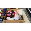 Image 2 : TWO TRAYS WITH ASSORTED HOUSEHOLD, SPORTING GOODS AND STUFFED ANIMALS