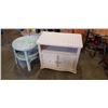 Image 1 : WICKER 2 DOOR CABINET AND WICKER ENDTABLE