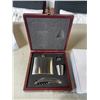Image 2 : 2 BRAND NEW FLASK SETS - STAINLESS STEEL FLASK, SHOT GLASS, FUNNEL, AND CORKSCREW