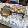 Image 1 : VINTAGE OVAL WALL MIRROR AND QUEEN ANNE STOOL