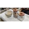 Image 1 : MAYFAIR AND JACKSON 3PC MIXING BOWL SET AND 2 LIDDED CONTAINERS