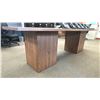 Image 3 : WOOD TOP BOAT SHAPED 8' BOARDROOM TABLE